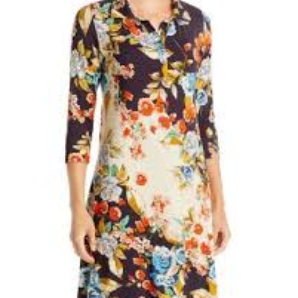 NWT Johnny Was  Plus Size Emma Rose Polo Tunic Dress -1X
